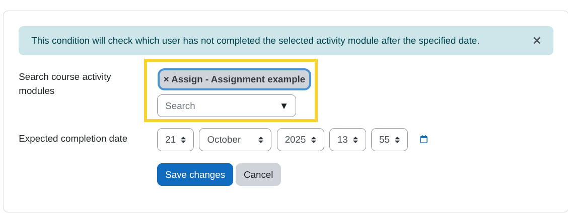 No complete activity search