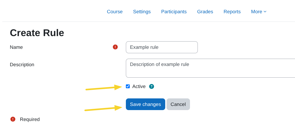 Active + Save changes