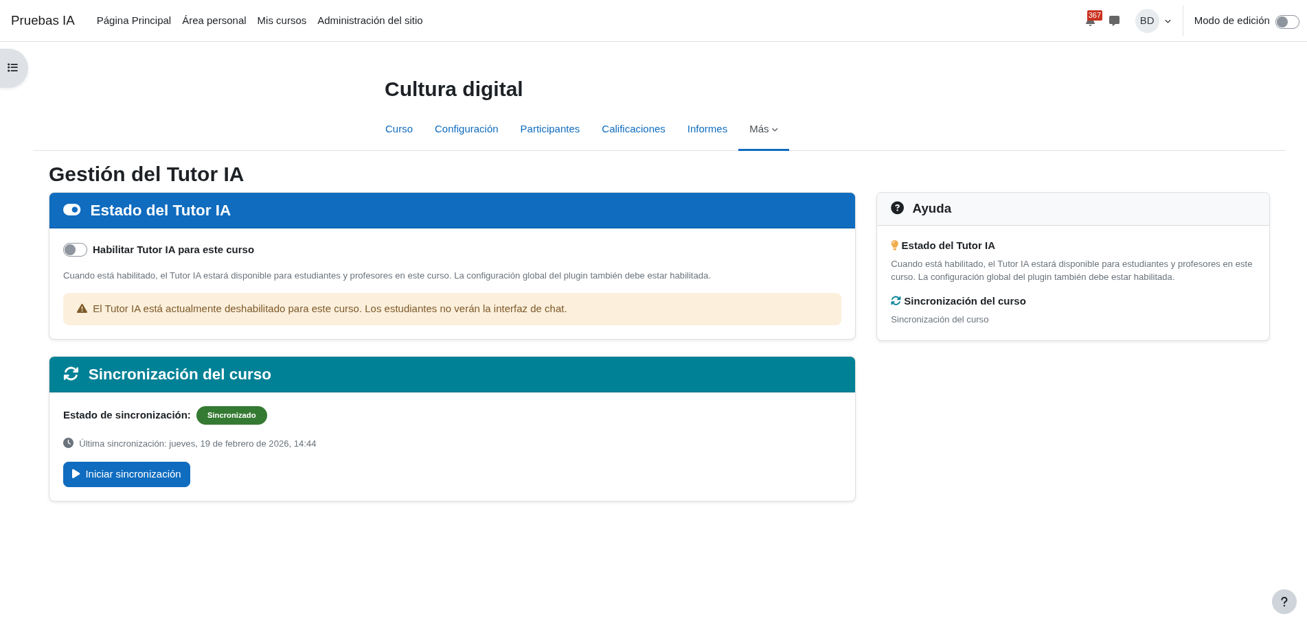 Course manager synchronized view