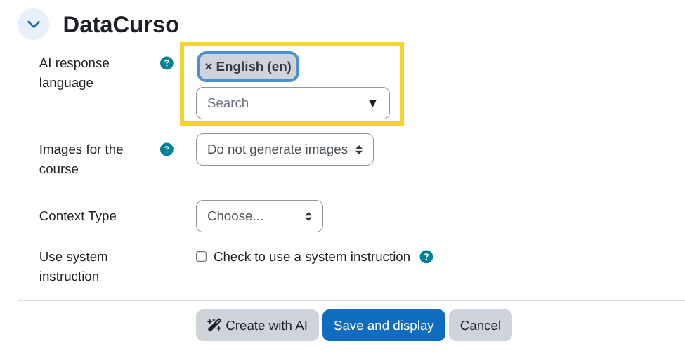 AI response language