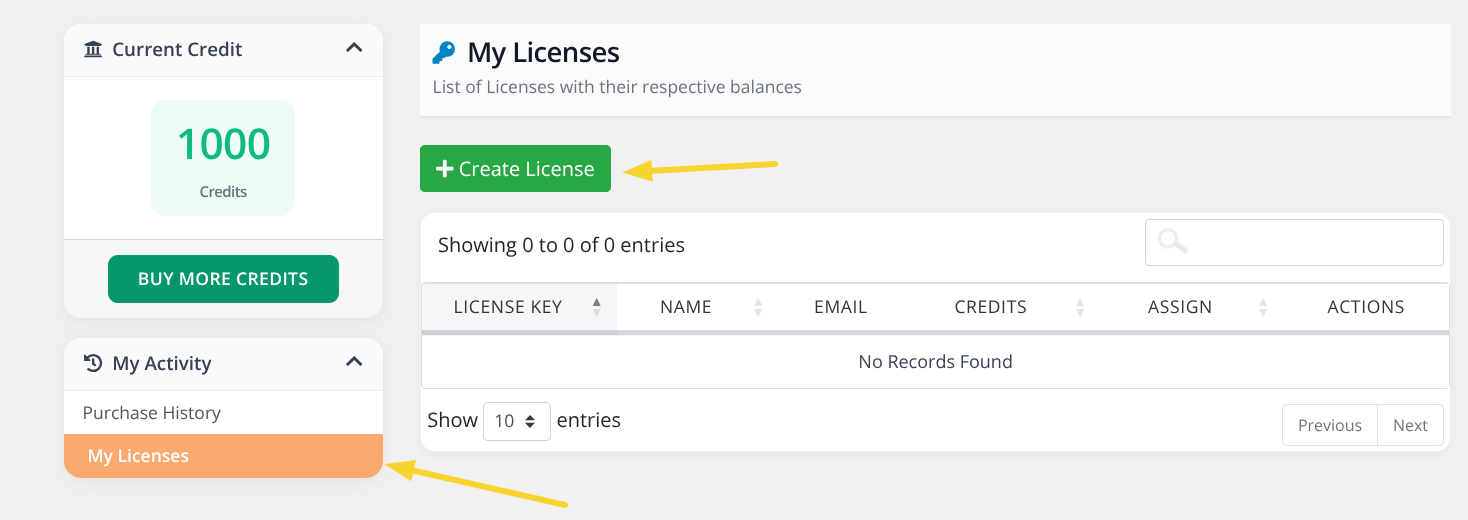 Create License