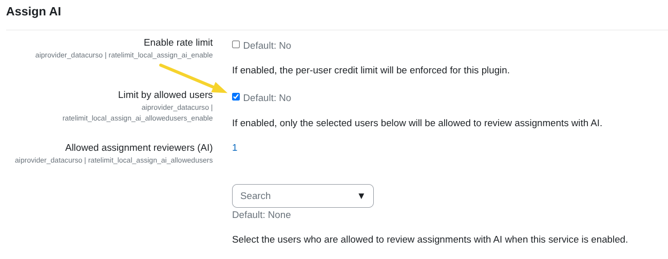 Limit by allowed users