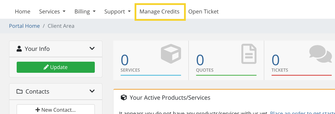 Manage IA Credits