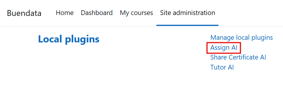 Admin plugins assign