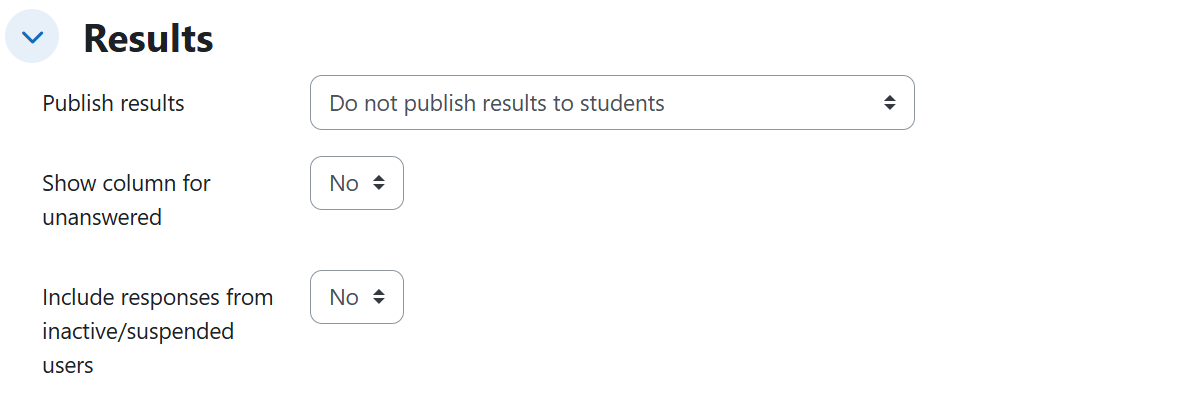Choice — Results settings