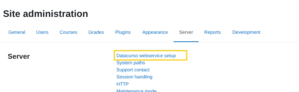 Datacurso Webservice Setup