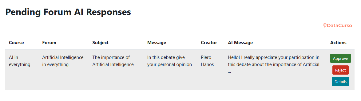 Pending Forum AI responses