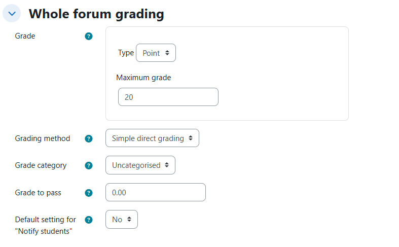 Whole forum grading