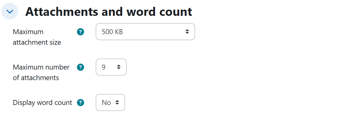 Forum — Attachments and word count settings