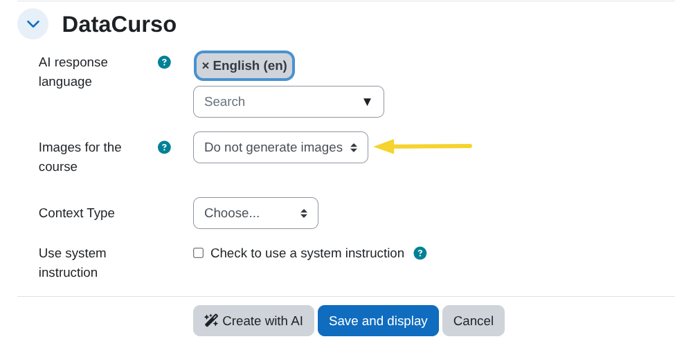 Image generation option