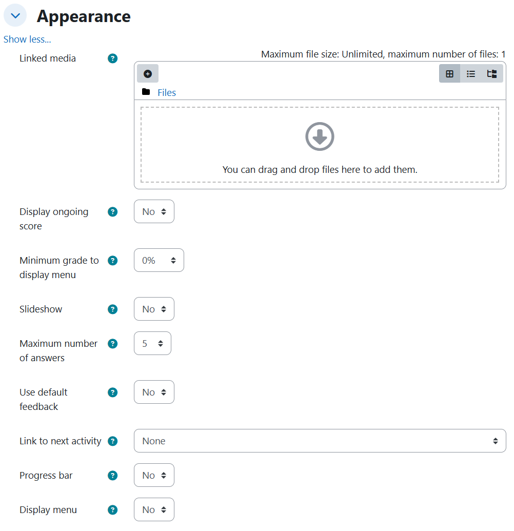 Lesson — Appearance settings