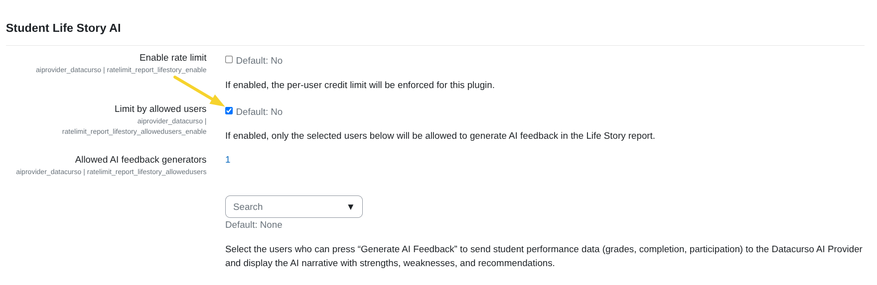 Limit by allowed users