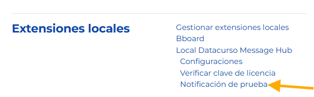 Notification Test Link