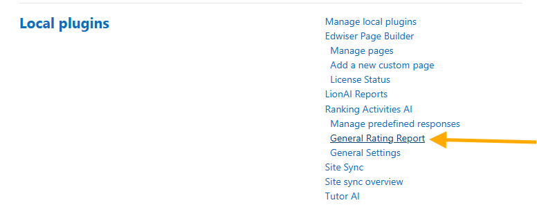 Enter General Ratings Report
