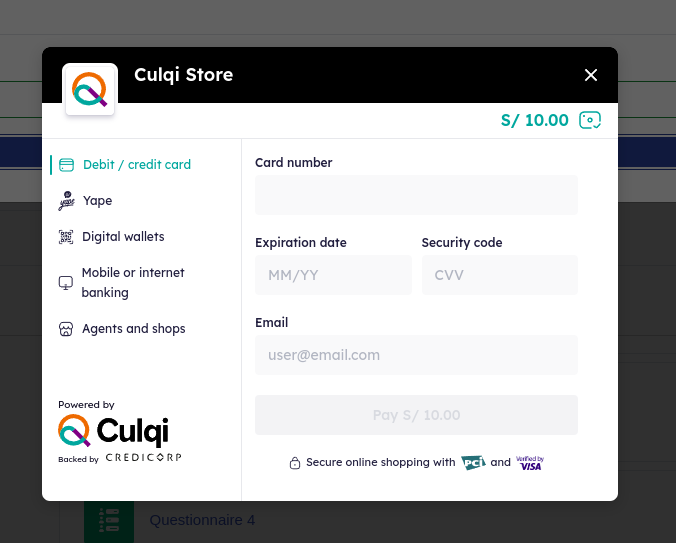 Culqi checkout 1