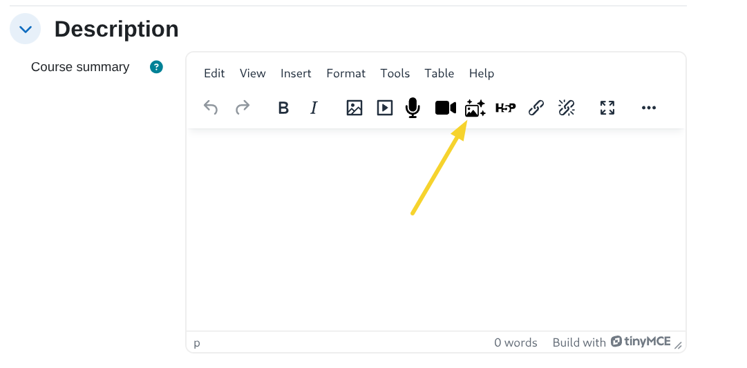 AI Image Button in TinyMCE