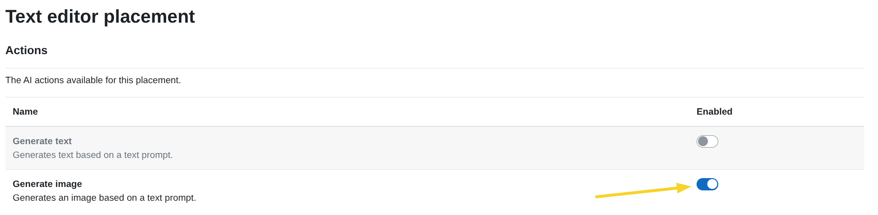 Enable Generate Image in Placement