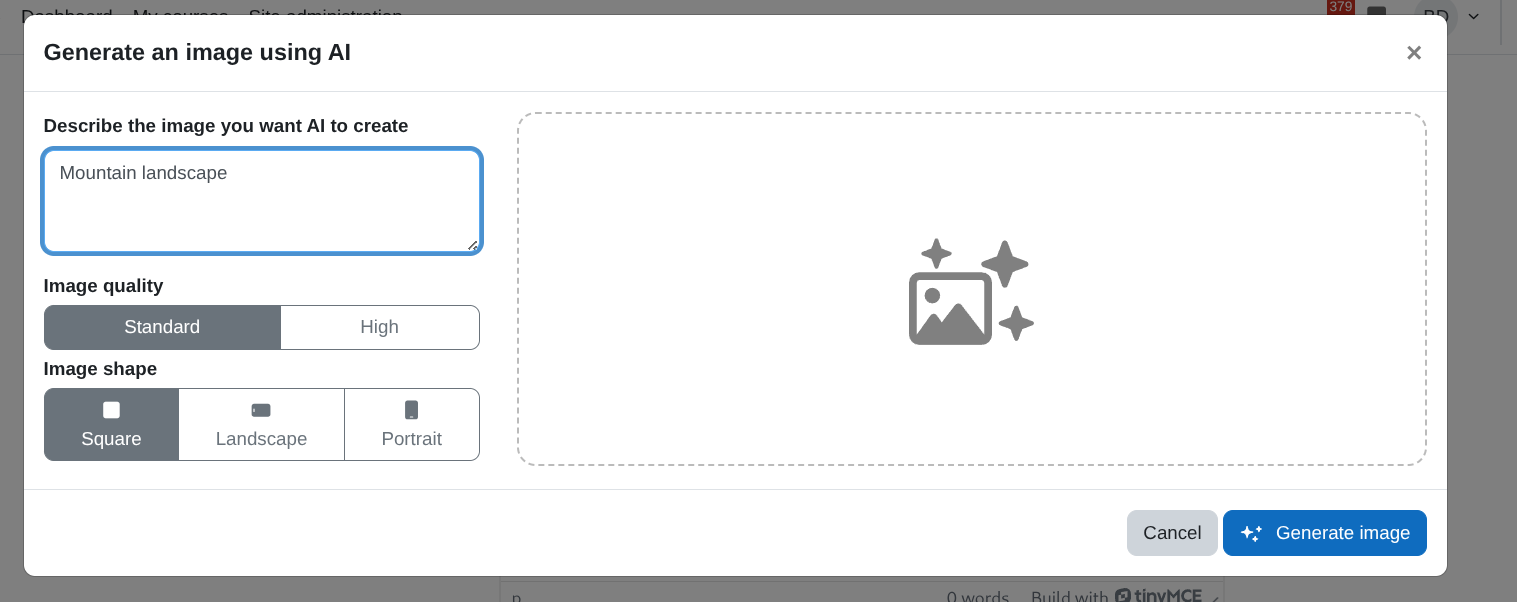 AI Generate Image Modal