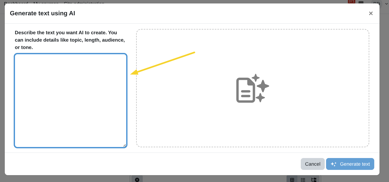 AI Generate Text Modal