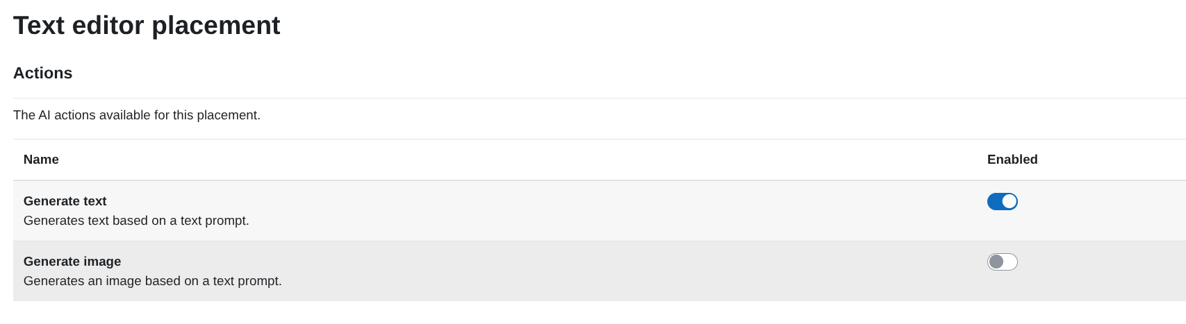 Enable Generate Text in Placement