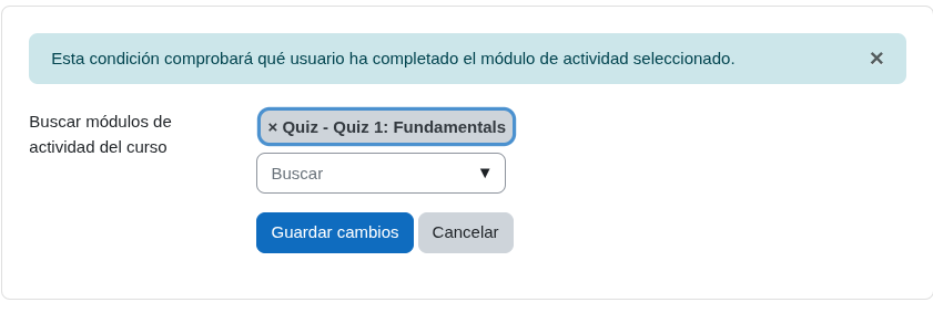 Búsqueda de finalización de actividad