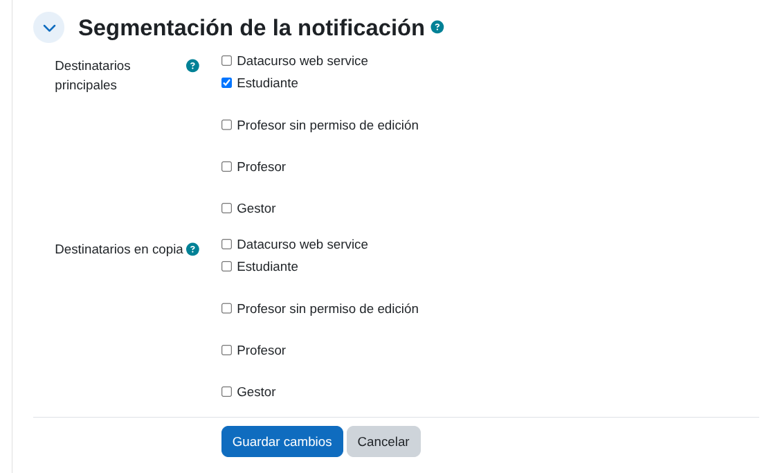Segmentación de notificación