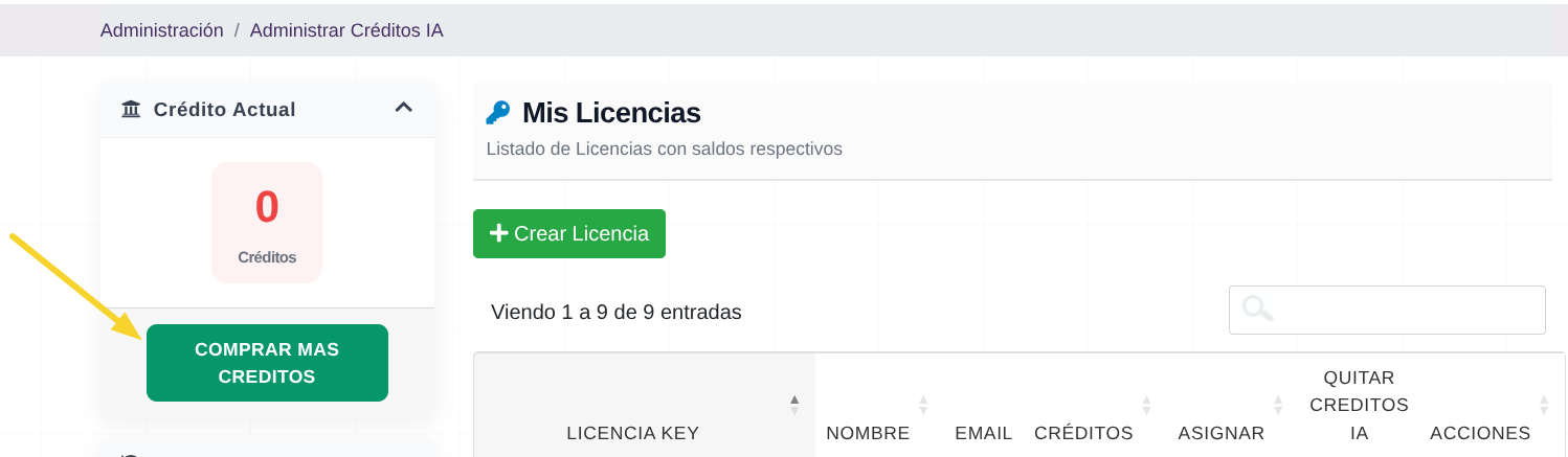 Comprar Créditos IA