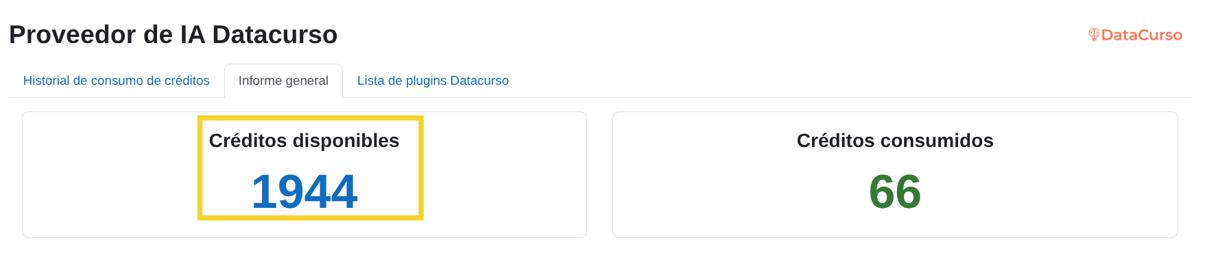 Créditos disponibles