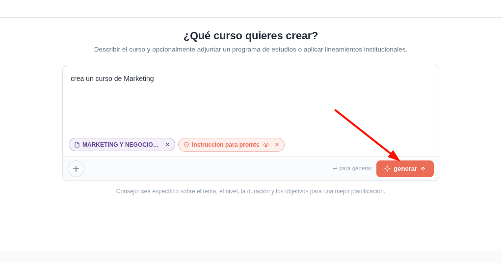 Iniciar y generar