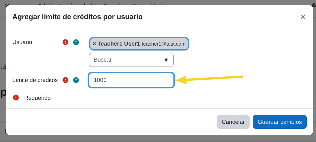 Límite de créditos