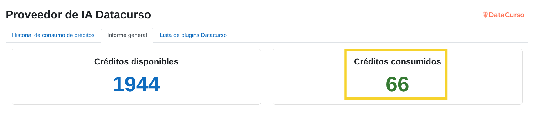 Créditos consumidos