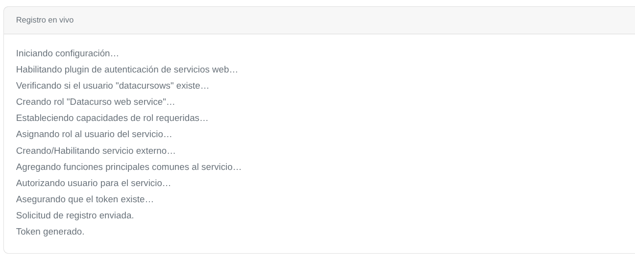 Registro servicio web