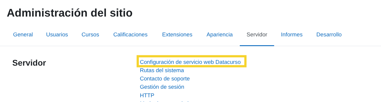 Estado del servicio web