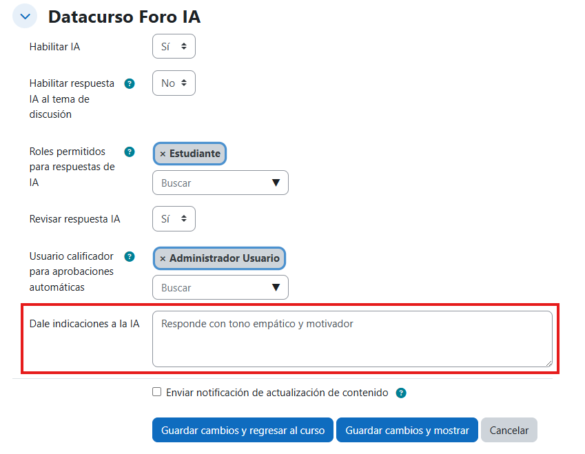 Dar instrucciones a la IA