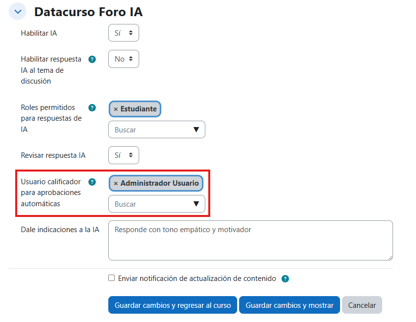 Calificador para aprobaciones automáticas