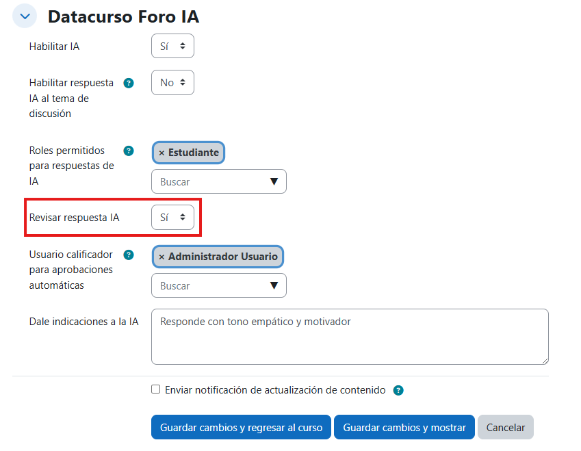 Revisión de respuesta