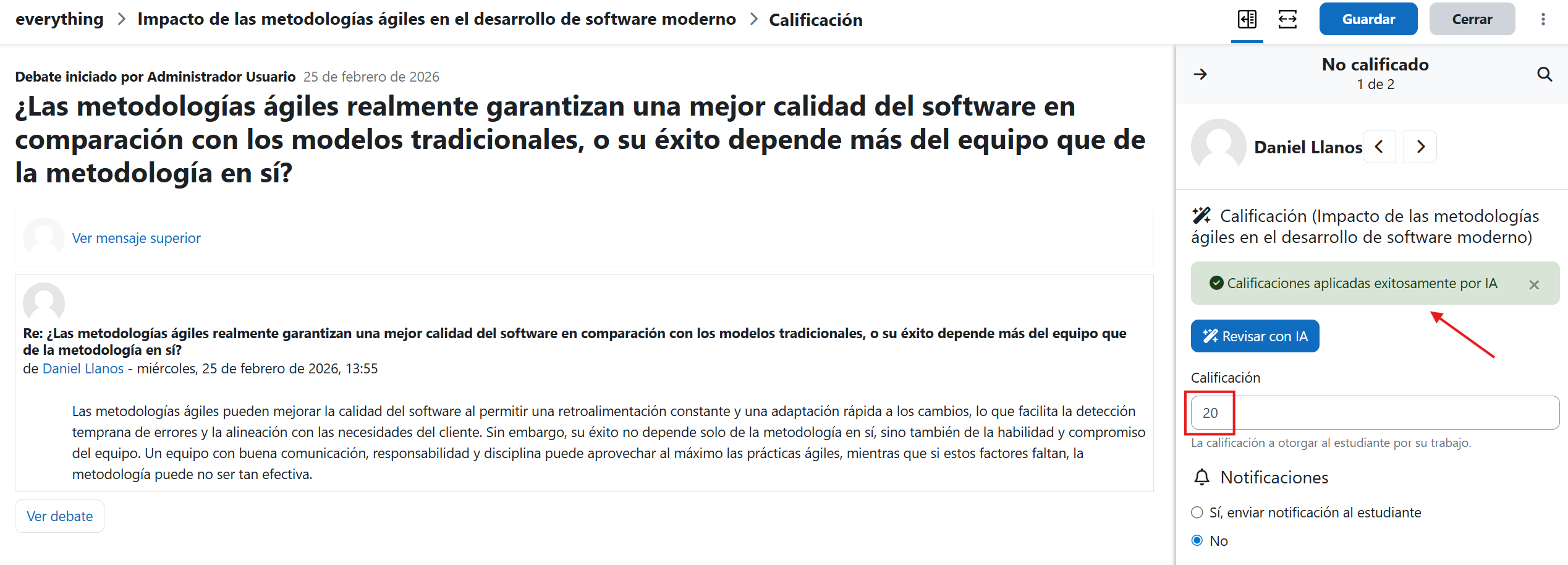 Respuesta de revisión con IA