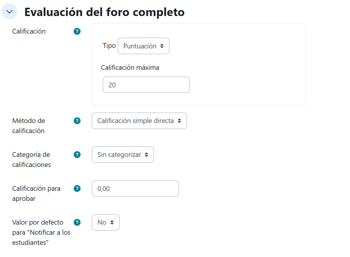 Evaluación del foro completo
