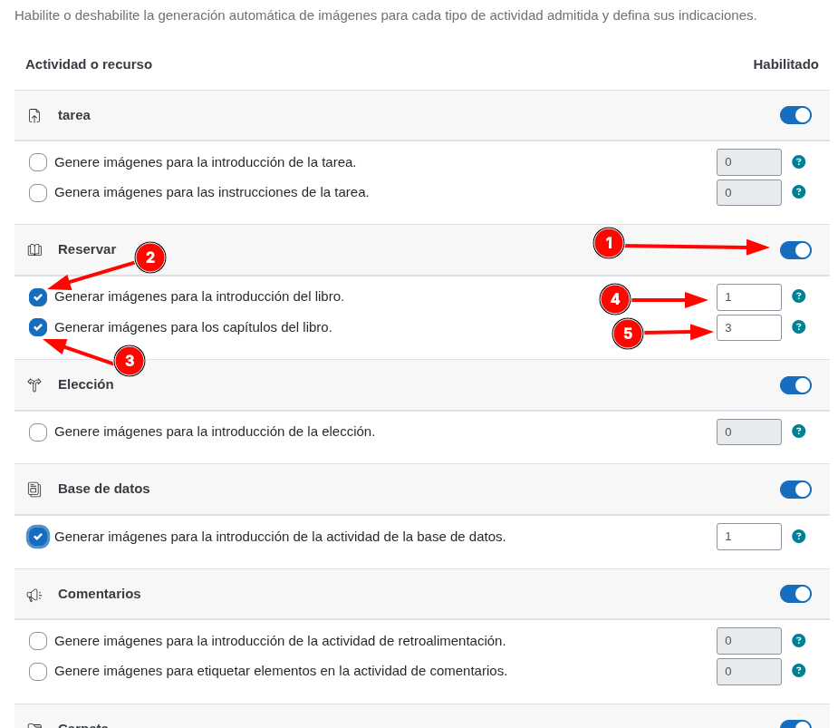 Configurar opciones de reglas de generación