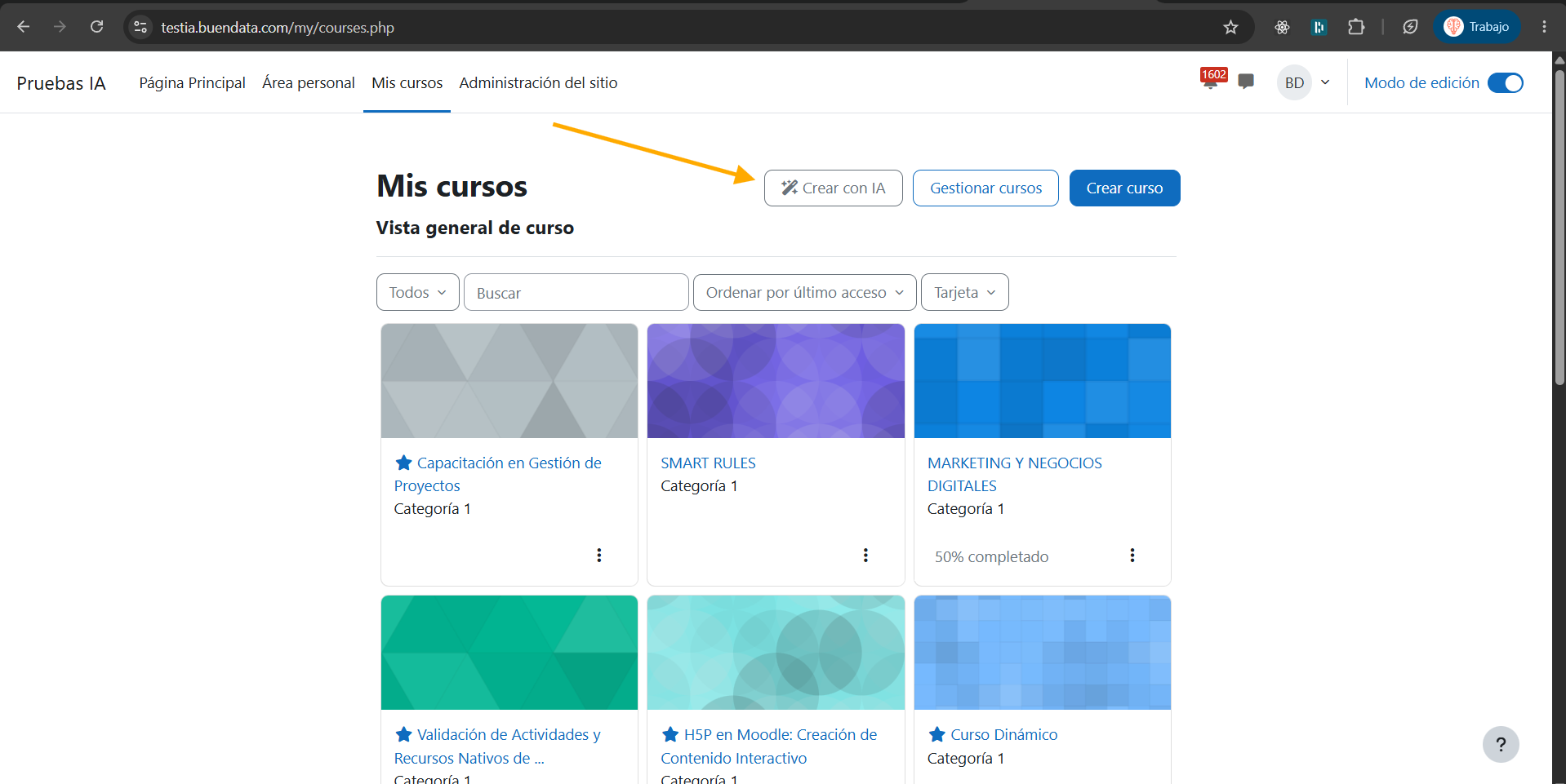 Pagina mis cursos