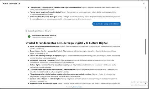 Progreso del ajuste del plan