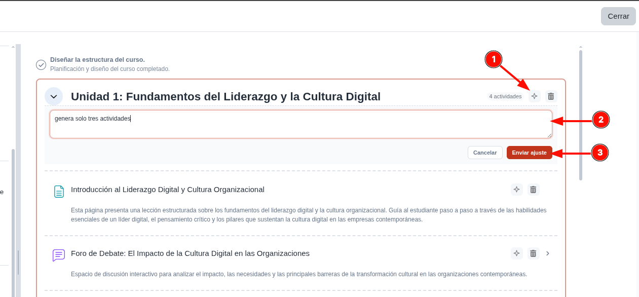 Regenerar modulo o actividad