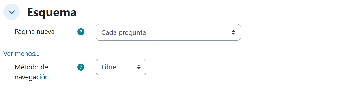 Cuestionario — Ajustes de esquema