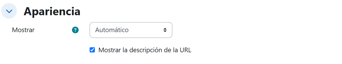 URL — Ajustes de apariencia