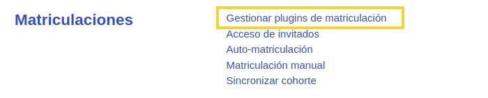 Manage enrolement plugins