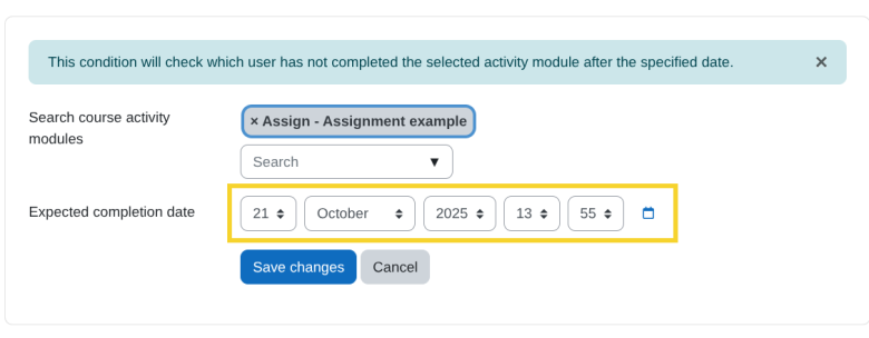 Expected completion date